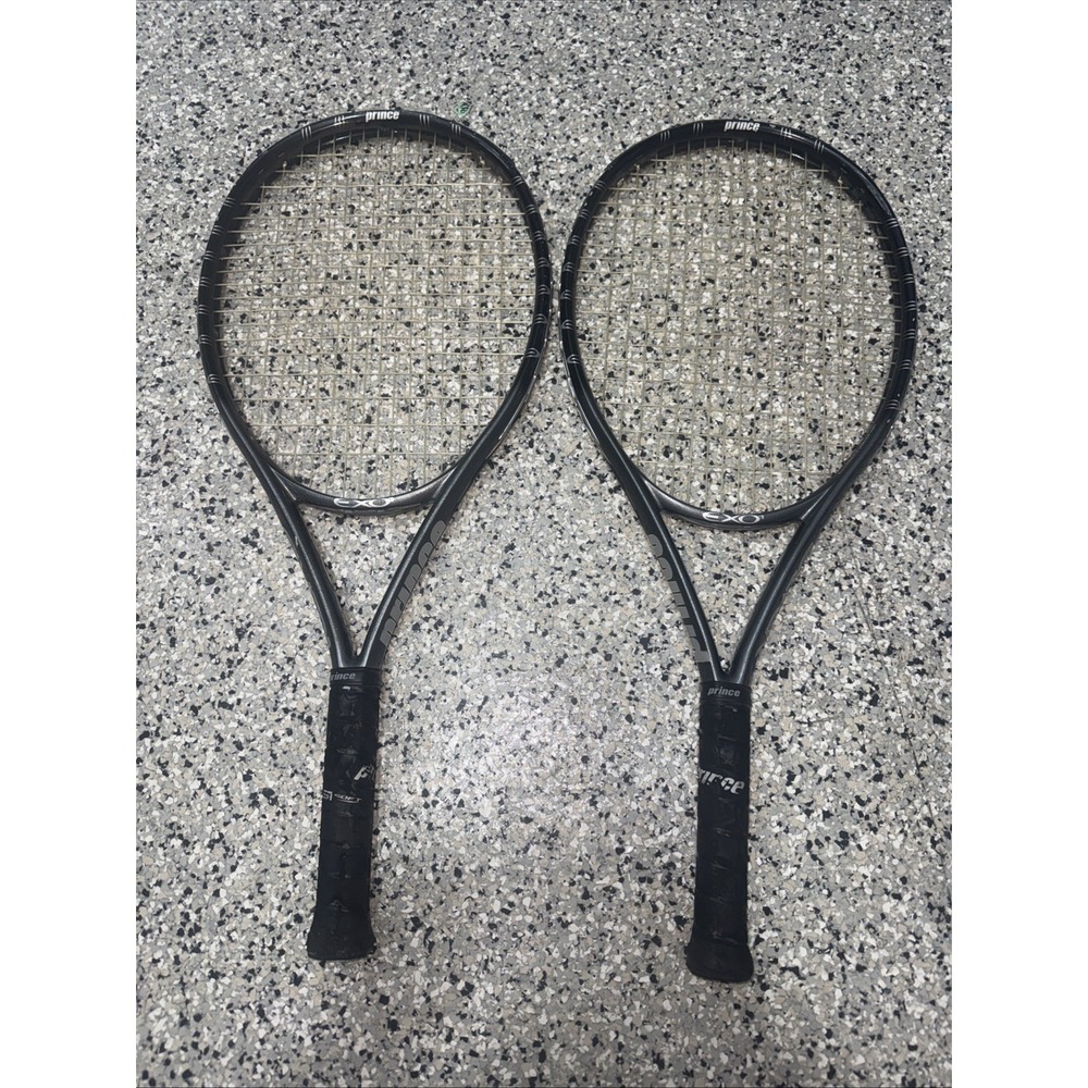 Prince Exo3 Silver 118 OS Tennis Rackets 4-3/8 #3 Grip 118in 2 Pack Bundle NICE